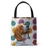 Personalized Dog Fun Flower Tote Bag