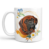 Personalized Floral Dog Portrait Mug