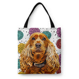 Personalized Dog Fun Flower Tote Bag