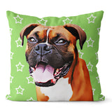 Personalized Pet Portrait Pillow with Star Pattern