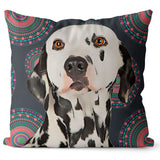 Personalized Pet Portrait Pillow with Mandala Pattern