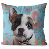 Personalized Pet Portrait Pillow with Mandala Pattern