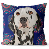 Personalized Pet Portrait Pillow with Mandala Pattern