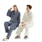 Long couple pajamas in European and American plus size loose coral fleece soft and fluffy home suit set can be worn outside