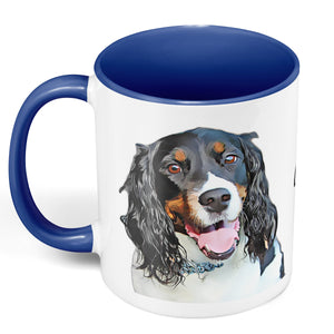 Personalized Dog Portrait Two Tone Mug