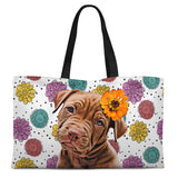 Personalized Pet Weekender Tote Bag - Fun Flower