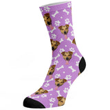 Personalized Dog Socks with Bone Pattern