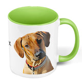 Personalized Dog Portrait Two Tone Mug