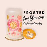 Cafecito y chisme Frosted glass tumbler