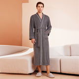 Bathrobe men's and women's towel fabric yukata long sleeved bath towel sleeping robe absorbent quick drying four season style