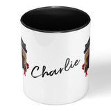 Personalized Dog Portrait Two Tone Mug