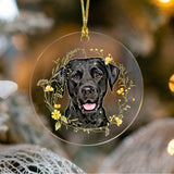 Personalized Pet Ornament - Floral Wreath