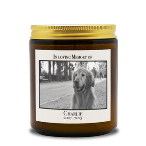 Personalized Pet Memorial - Amber Jar Candle