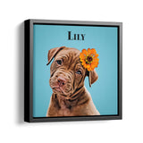 Personalized Framed Pet Portrait - Square Canvas