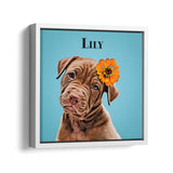 Personalized Framed Pet Portrait - Square Canvas