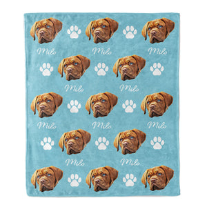 Personalized Pet Face Throw Blanket