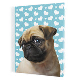 Personalized Pet Portrait Canvas - Hearts