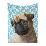 Personalized Pet Throw Blanket - Paw Pattern