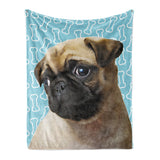 Personalized Pet Throw Blanket - Bone Pattern