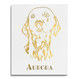 Personalized Pet Portrait Gold Foil Print