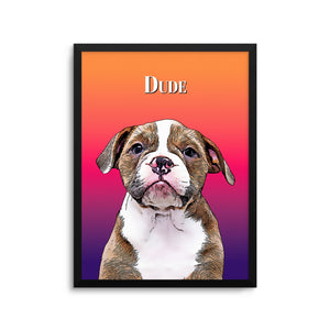 Personalized Pet Portrait Print - Gradient