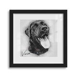 Personalized Pet Drawing Style Framed Gallery Print - Square