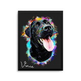 Personalized Pet Portrait Prints - Black Neon Color Style