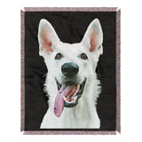 Personalized Pet Portrait Woven Blanket