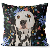 Personalized Pet Portrait Pillow - Bloom