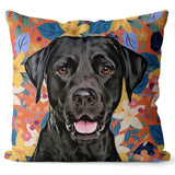 Personalized Pet Portrait Pillow - Bloom