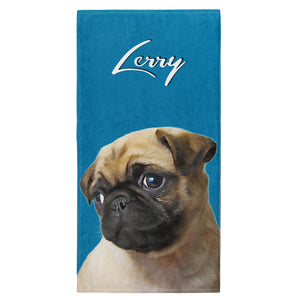 Personalized Dog Portrait Beach Towel