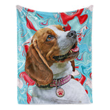 Personalized Color Swirl Dog Throw Blanket