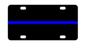 Police Blue Line License Plate