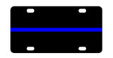 Police Blue Line License Plate