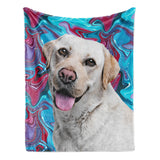 Personalized Color Swirl Dog Throw Blanket