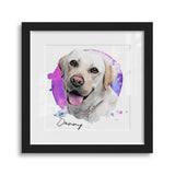 Personalized Watercolor Style Pet Art Framed Gallery Print - Square