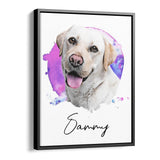 Personalized Framed Pet Portrait Canvas - Watercolor Style