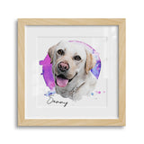 Personalized Watercolor Style Pet Art Framed Gallery Print - Square