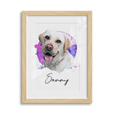 Personalized Watercolor Style Pet Art Framed Gallery Print - Portrait