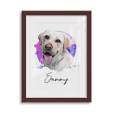 Personalized Watercolor Style Pet Art Framed Gallery Print - Portrait