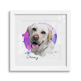 Personalized Watercolor Style Pet Art Framed Gallery Print - Square