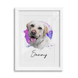 Personalized Watercolor Style Pet Art Framed Gallery Print - Portrait