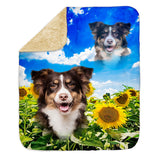 Personalized Pet Sherpa Blanket - Superimposed Portrait