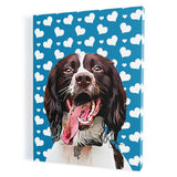 Personalized Pet Portrait Canvas - Hearts