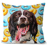 Personalized Pet Portrait Pillow - Donuts