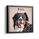 Personalized Framed Pet Portrait - Square Canvas