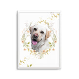 Personalized Pet Portrait Prints - Floral Wreath