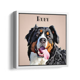 Personalized Framed Pet Portrait - Square Canvas