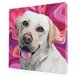 Personalized Pet Square Canvas - Color Swirl