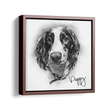 Personalized Pet Portrait in Drawing Style - Square Canvas